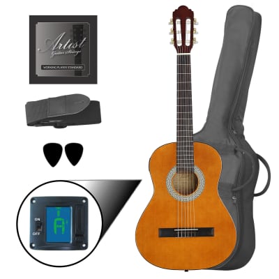 Artist CL34AM 3/4 Size Classical Guitar Pack, Nylon String - Amber image 1