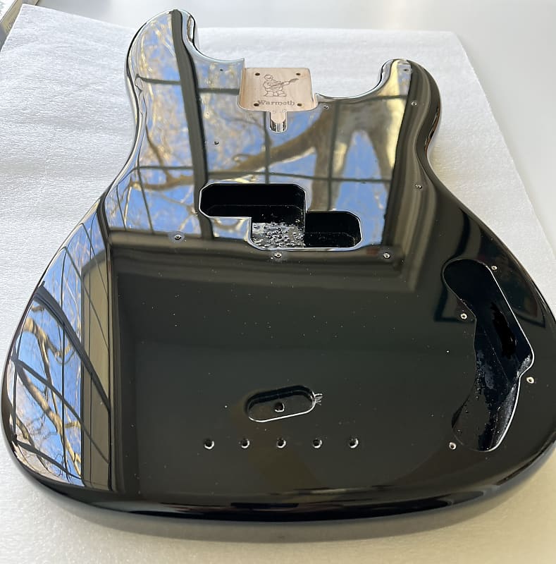 Warmoth P Bass Body 2020 Gloss Black Reverb