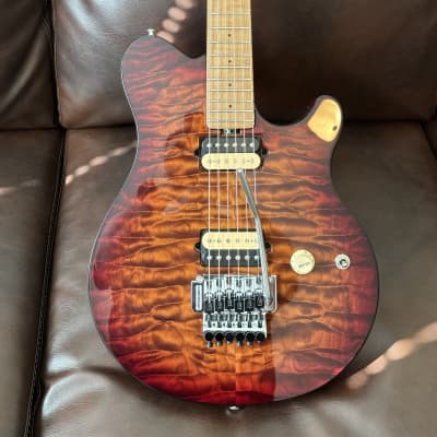 Ernie Ball Music Man Axis 2023-Roasted Amber Quilt Top image 2