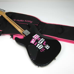 Beautiful Fender Hello Kitty Licensed Stratocaster Guitar with Black & Pink Hello Kitty Gig Bag! image 13