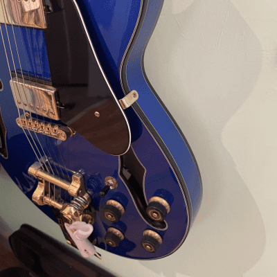 Ibanez AGS73T-SLB Artcore Series Semi-Hollow, Starlight Blue and Gold,  with trem 2015 Starlight Blue & Gold image 4