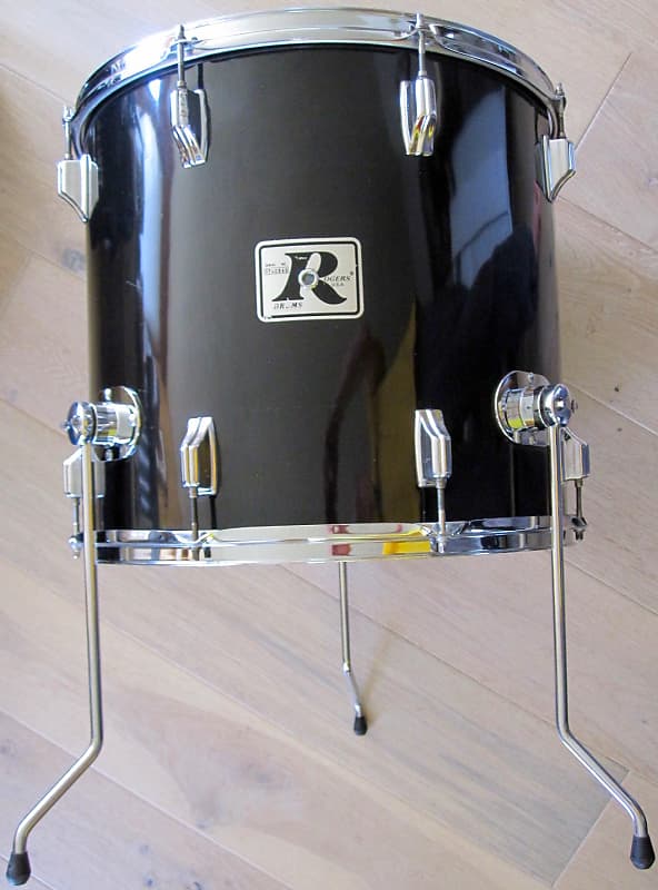 18" x 16" Rogers Floor Tom with Legs Black Wrap Vintage Reverb UK