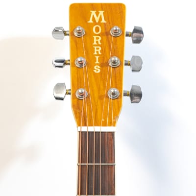 1980s Morris MD-520 Acoustic Dreadnought Guitar - Natural image 5