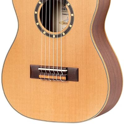 Ortega Guitars 6 String Family Series 1/4 Size Left-Handed Nylon Classical Guitar w/Bag, Cedar Top-Natural-Satin, (R122-1/4-L) image 1