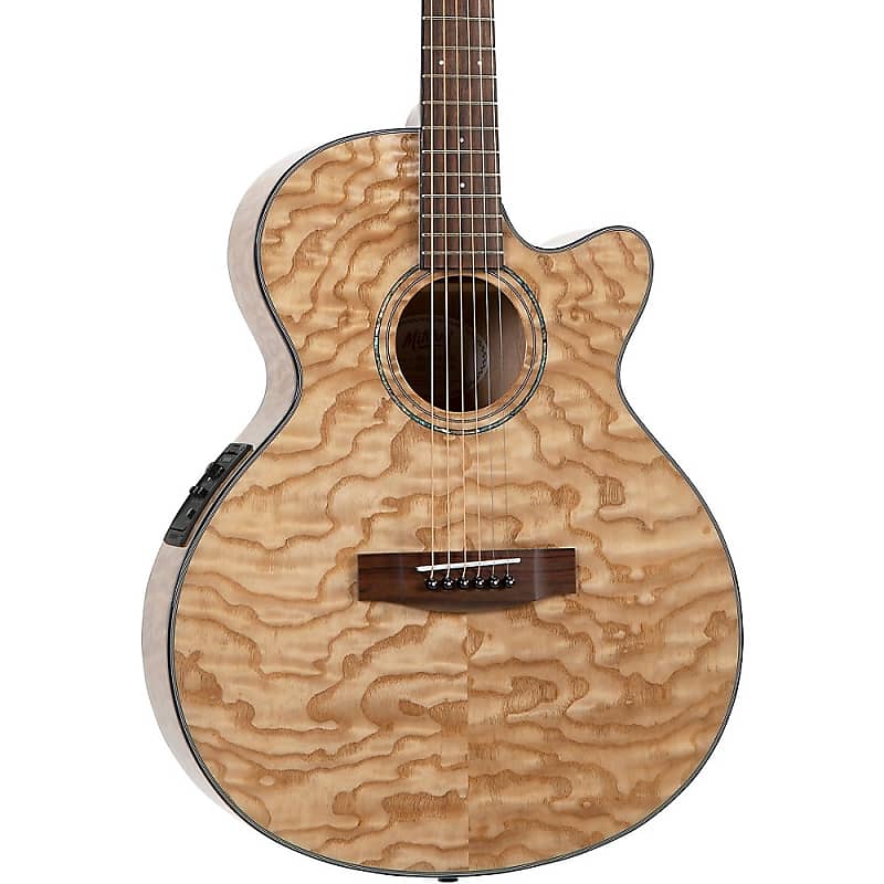 Mitchell MX430QAB Exotic Series Acoustic-Electric Quilted Ash Burl Natural image 1