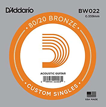D'Addario BW022 Bronze Wound Single Guitar String .022 image 1