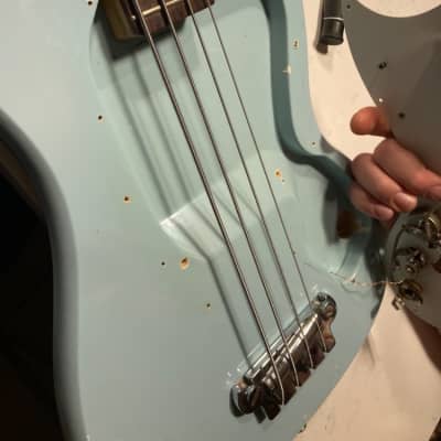 Kalamazoo KB 1 short scale bass, 1966 - RARE Vegas Blue finish image 8