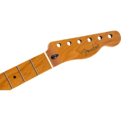 Fender Roasted Maple Telecaster® Neck, 22 Jumbo Frets, 12", Maple, Flat Oval Shape image 3