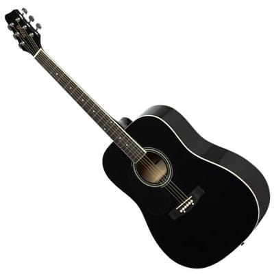 Stagg Black Dreadnought Acoustic Guitar With Basswood Top, Left-Handed Model Sa20D Lh-Bk image 7