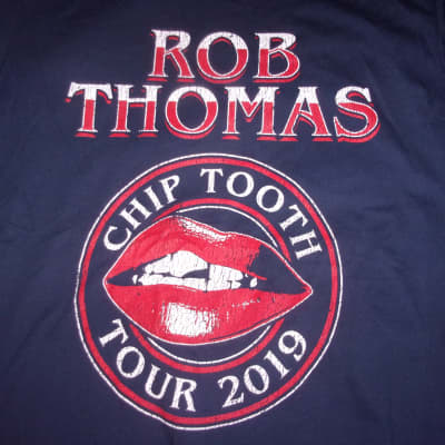 Rare Rob Thomas of Matchbox Twenty The Chip Tooth Tour 2019 T Shirt Navy  Blue XL OR  Large image 2