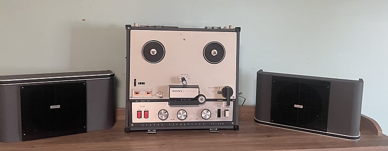 Vintage Sony TC-200 7 Reel to Reel Tape Player Recorder Machine with  Speakers