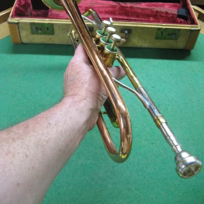 Harry Pedler & Sons American Triumph Trumpet 1950's with Rare Copper Bell - Case & Bach 7C MP image 12