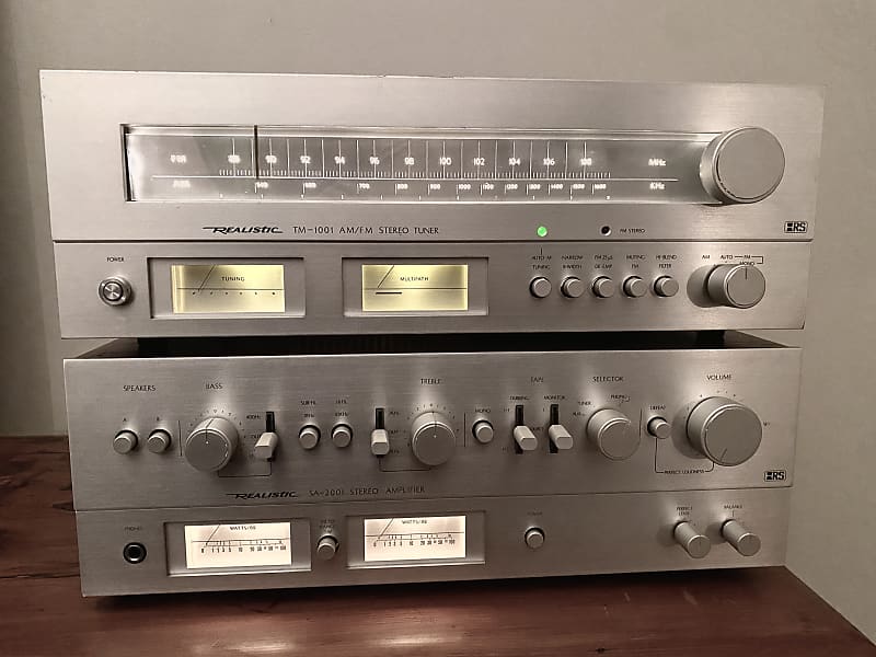 Realistic SA-2001 Pre/power amp TM-1001 tuner 1979 | Reverb