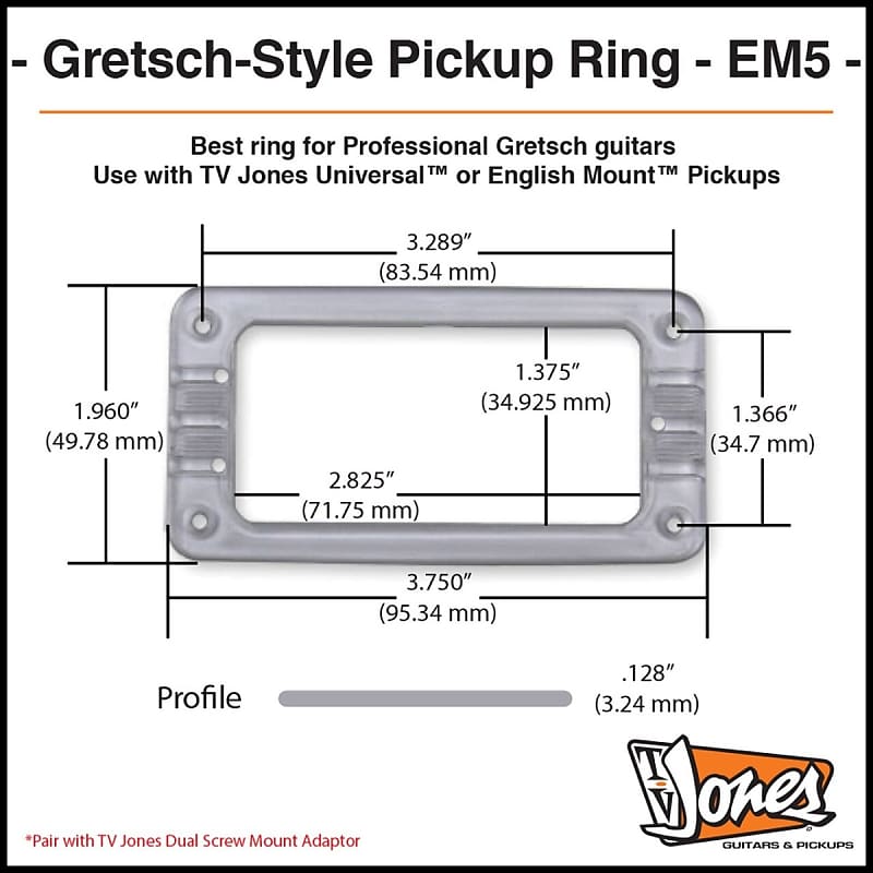 EM2 Gretsch-style Pickup Ring-TV Jones