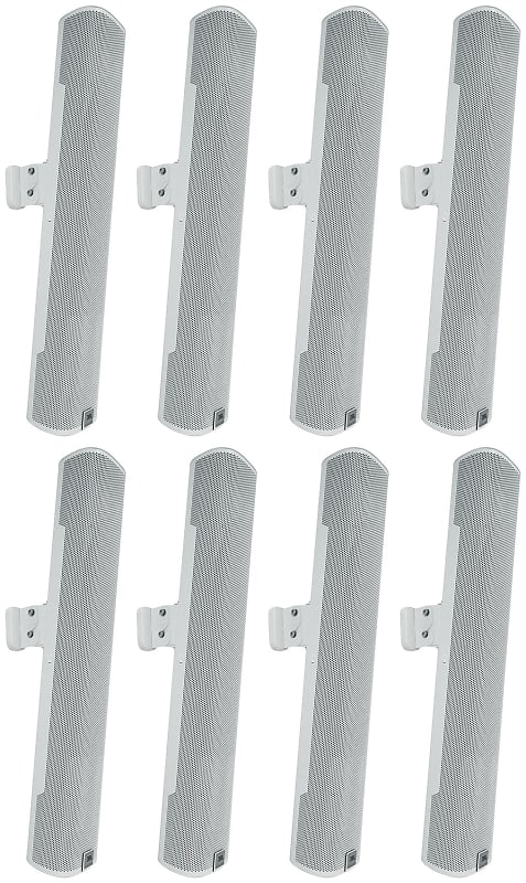(8) JBL COL600-WH 24" White 70V Commercial Slim Column Wall Mount Array Speakers image 1