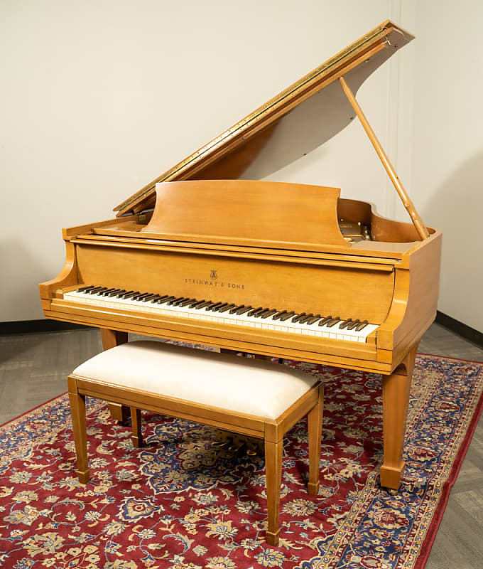 Steinway & Sons 5'7" Model M Grand Piano | Satin Oak | SN: 395111 image 1