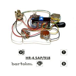 Bartolini HR-4.5AP/918 Prewired Active 4-Knob 2-Band Bass EQ Harness