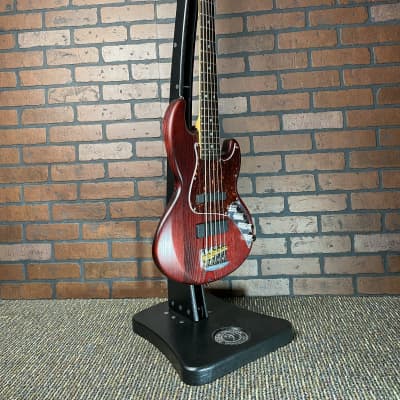 Form Factor Audio  Wombat 5 Short Scale (30”) Electric Bass Guitar Burgundy Ash, 100% Brushed Satin image 2