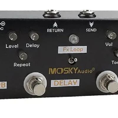 MOSKY Audio sol918 マルチエフェクター REVERB+DELAY+FX LOOP+OVERDRIVE+DISTORTION