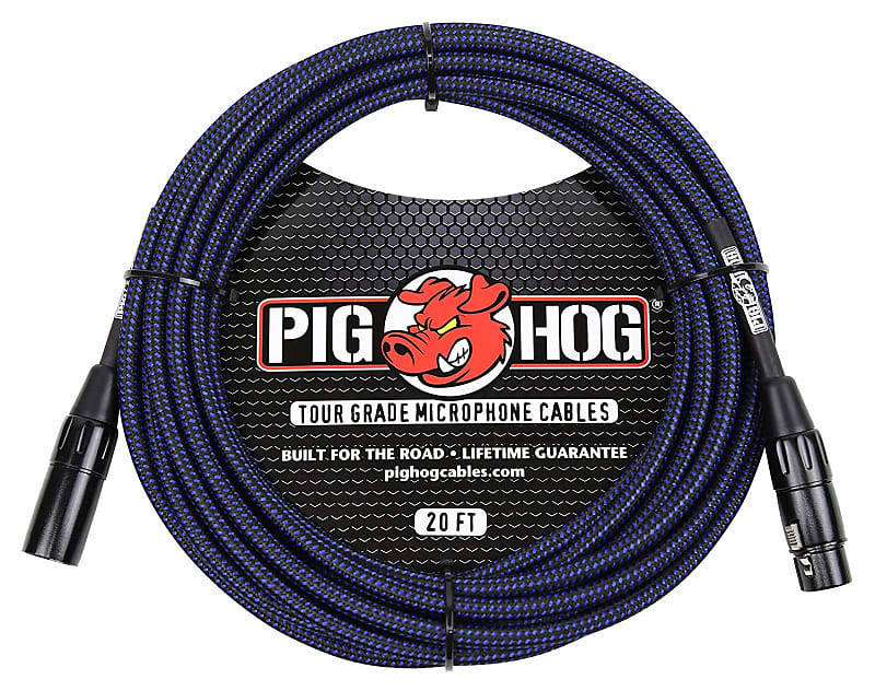 Pig Hog - PHM20BBL - High Performance XLR Microphone Cable - Blue Woven - 20 ft. image 1
