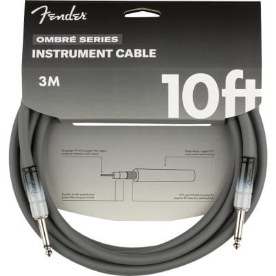 Fender 10' Ombre Cable, Silver Smoke for sale