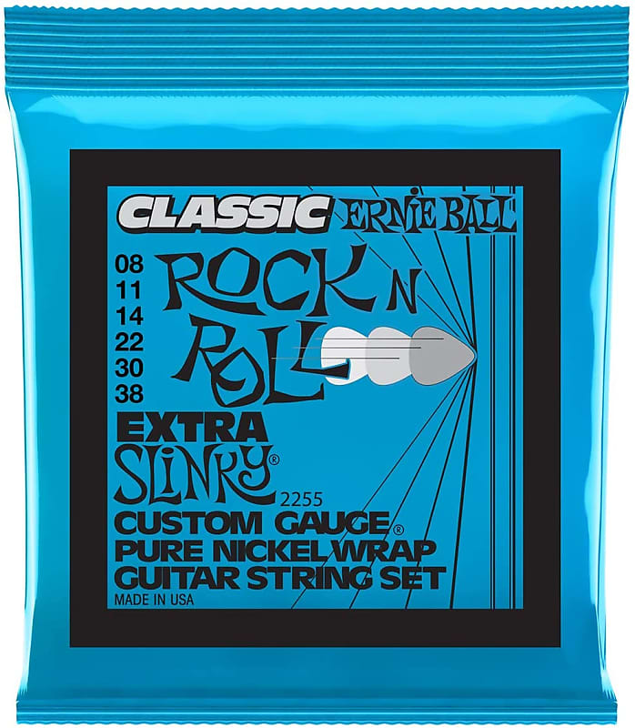 2255 Ernie Ball Extra Slinky Classic Nickel 8-38 Electric Guitar Strings image 1
