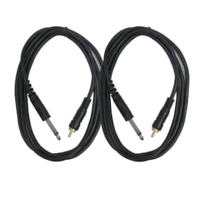 Seismic Audio SA-TSR5-S-2PACK 1/4" TS Male to RCA Mono Male Patch Cables - 5' (Pair)