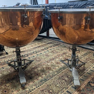Ludwig Pedal Timpani - 28" & 25" with copper bowls image 2