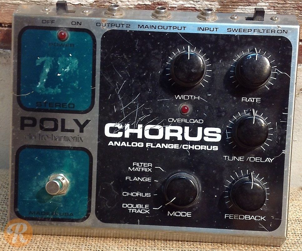 Electro-Harmonix Stereo Poly Chorus Analog Flange/Chorus Pedal 1980s