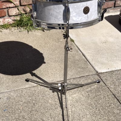 Killer Sounding Gretsch Round Badge Snare Drum, Case & Stand 1950-1969 - White Marine Pearl image 13