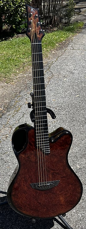 Emerald X20 Acoustic/Electric Guitar Amber Burled Redwood Carbon Fiber image 1