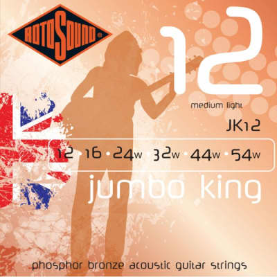 ROTOSOUND JK12 Jumbo King Medium Light 012-054 Phosphor Bronze. Saiten für Akustik-Gitarre for sale
