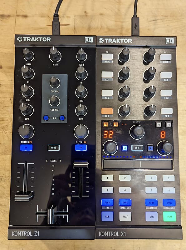 Native Instruments Traktor Z1 & X1 with Kontrol Stands | Reverb