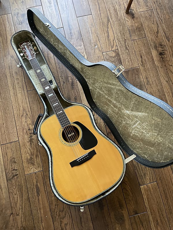 Vintage 1980s Morris TF-801 Acoustic Dreadnaught Guitar D45