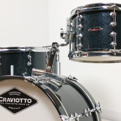 Craviotto Solid Maple 7.5x10, 13x13, 14x14, 12x18" BD 2009 Drum Set, Gun Metal Blue Lacquer Kit #139 image 1