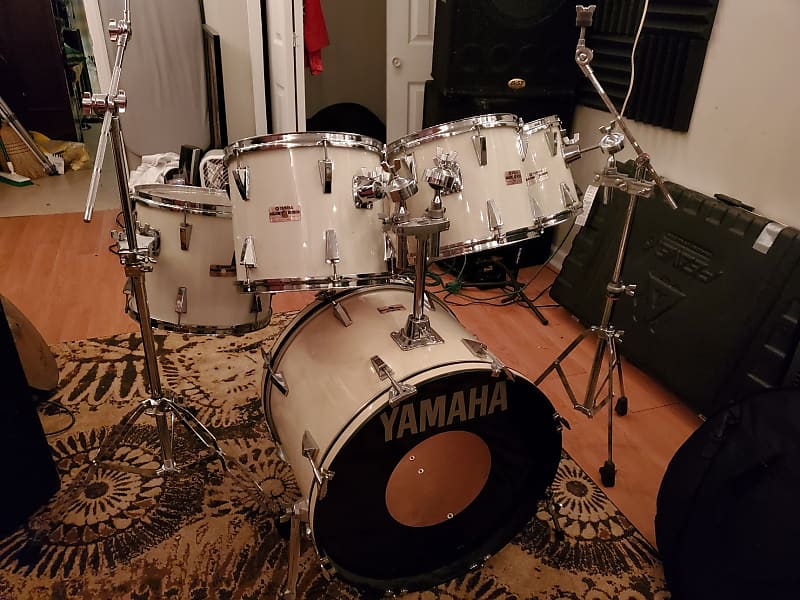 Yamaha 5000 Series 1988 JAPAN Vintage White 5 Piece Drum Kit | Reverb