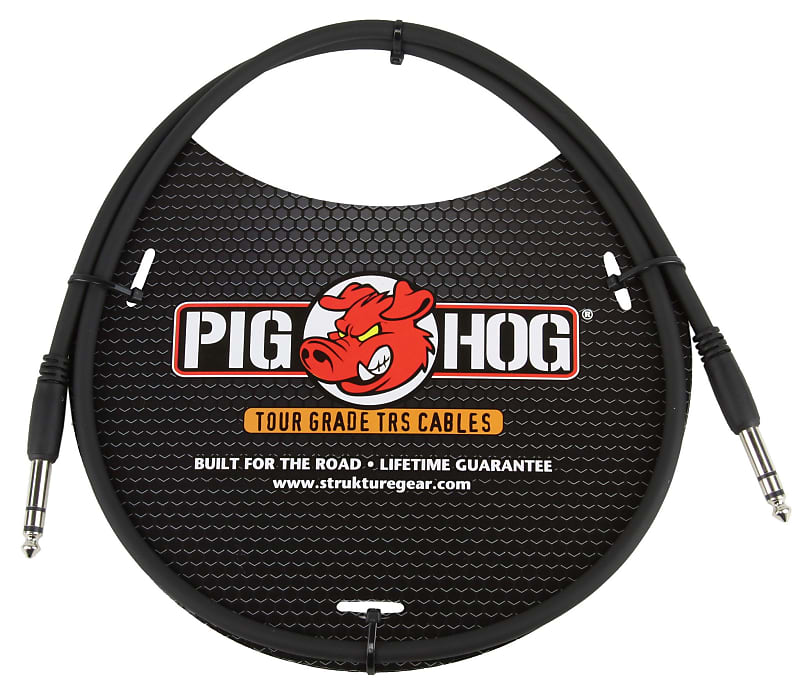 Pig Hog 3' 1/4" TRS - 1/4" TRS Cable PTRS03 image 1