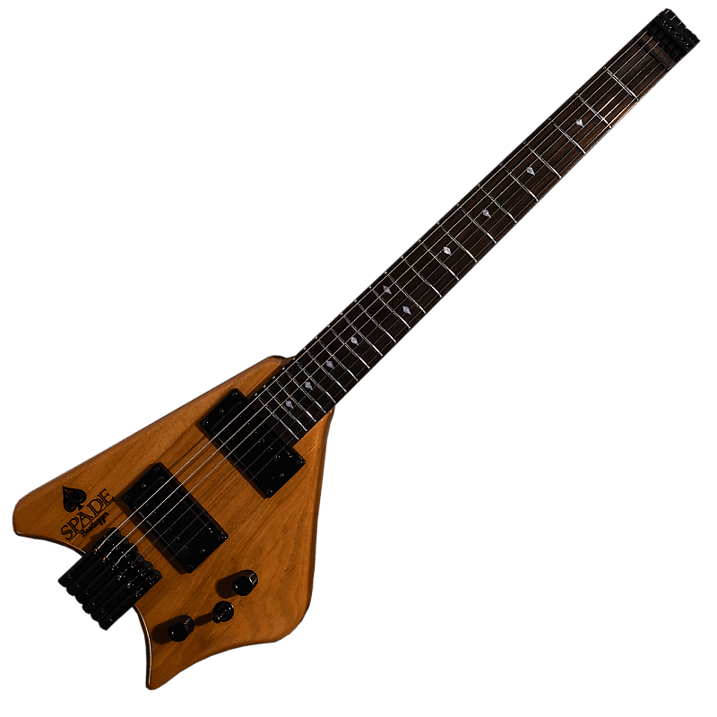 BootLegger Guitar Spade Gibson Scale 24.75 Headless Guitar With Case 2022 Honey Clear image 1