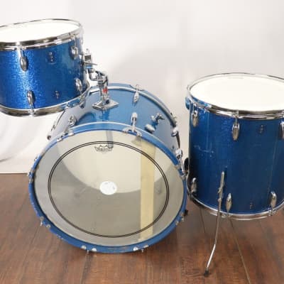 Gretsch Blue Sparkle 3pc Drum Kit Set Vintage 1950's 3ply image 14