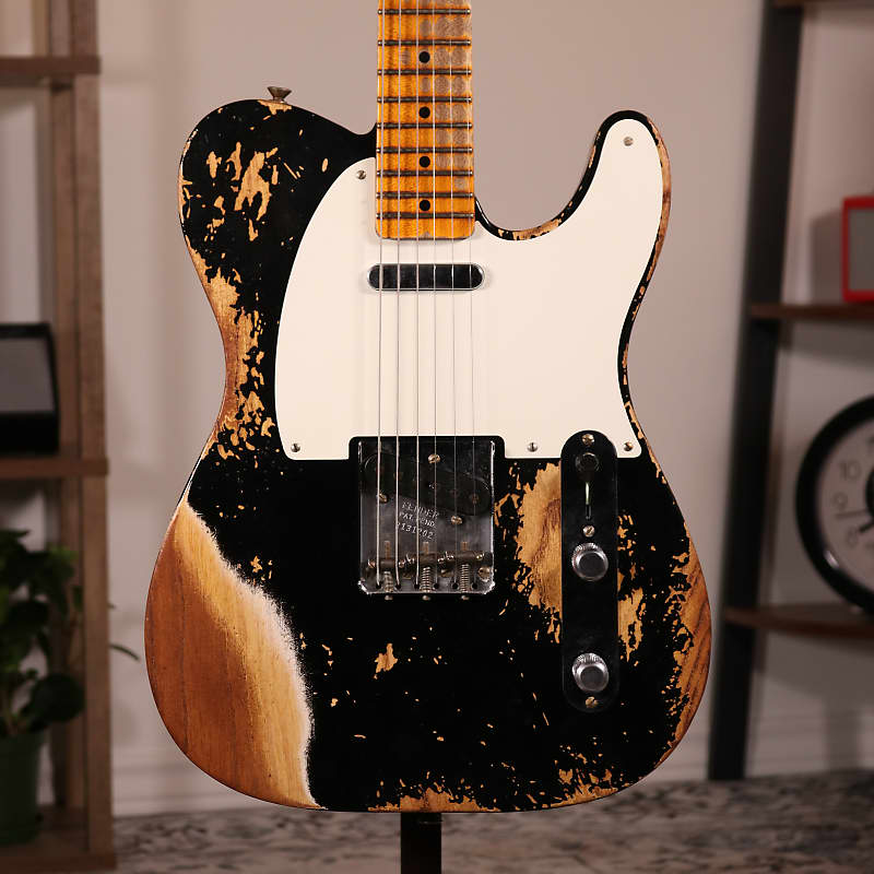 Fender Custom Shop Double Esquire 1950 Super Heavy Relic - Maple Fingerboard, Black image 1