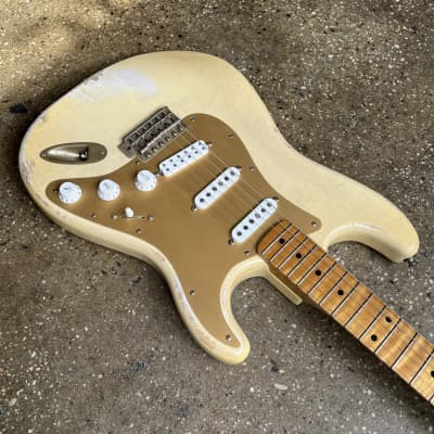MJT VTS S-Style Aged Electric Guitar w/ Fender Headstock - Blonde image 13
