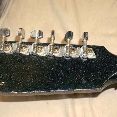 Silvertone ( Danelectro ) Model 1448 Guitar Sparkle Black image 16
