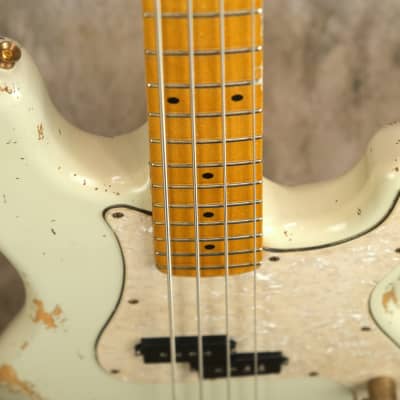 Alnus Bass Luthier made Precision Bass - Aged Olympic White image 14