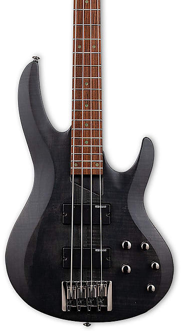 ESP LTD B-204SM B Series Bass Guitar, Spalted Maple Top, See Thru Black Satin image 1