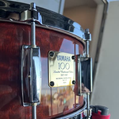 Ultra Rare 1987 Artist Owned Yamaha 1OOth Limited Centennial Edition 6.5x14" Bubinga Snare Drum image 4