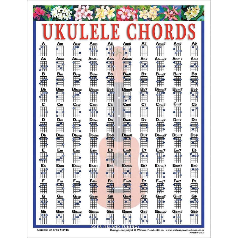 Walrus Productions Mini Laminated Mandolin Chords Chart