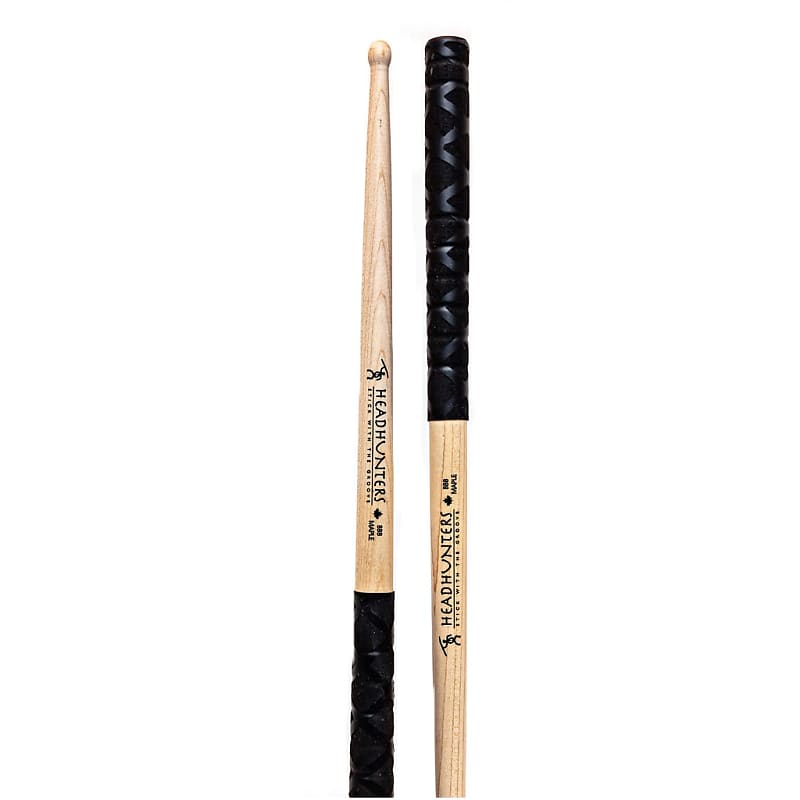 HeadHunters Maple Grooves BBB Drum Sticks X Grip Black Reverb