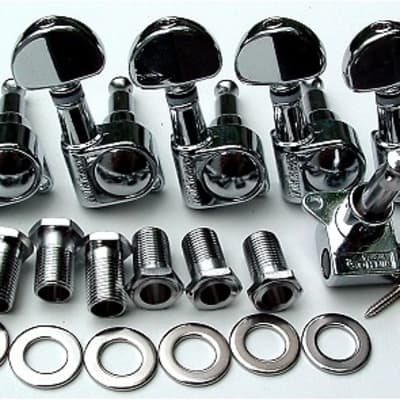 Guitar Parts WILKINSON MINI ROTOMATIC Roto - 6 In Line - TUNERS SET - Chrome image 1