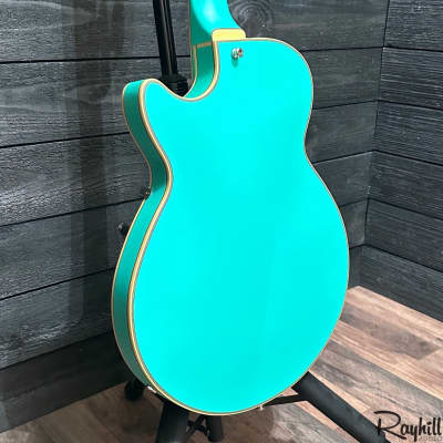 D'Angelico Deluxe SS LE Matte Surf Green Semi Hollow Body Electric Guitar Prototype image 5