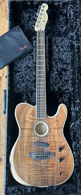 Fender 2019 Acoustasonic Telecaster Koa Electric/Acoustic Guitar image 1